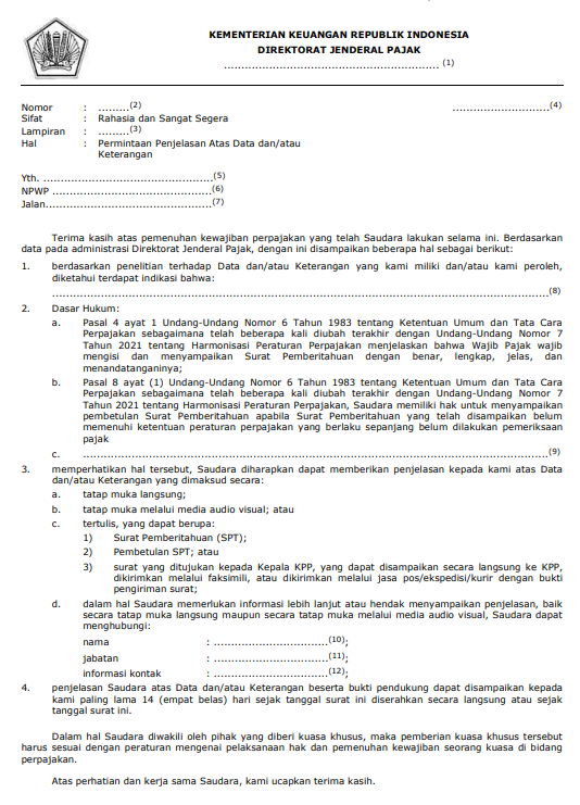 Contoh Format SP2DK