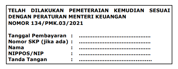 Format Cap Bukti Pemeteraian Kemudian di Kantor Pos